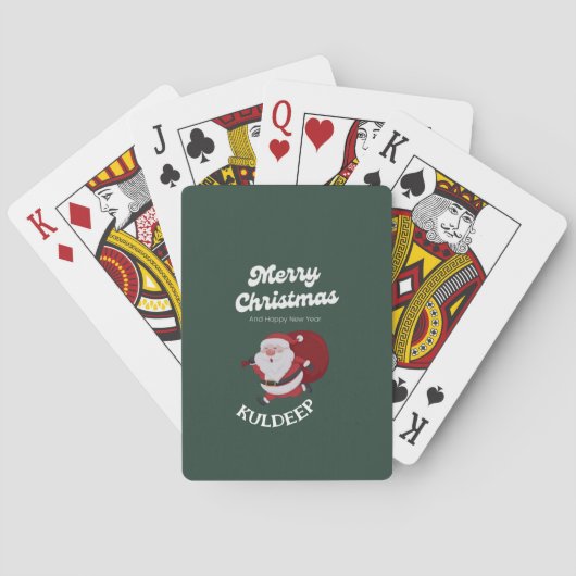 Feestelijke vibes: kerst en nieuwjaar juichen pokerkaarten (Achterkant)