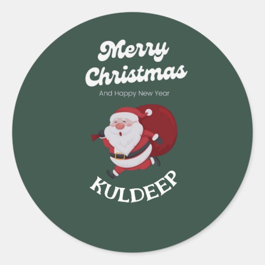 Feestelijke vibes: kerst en nieuwjaar juichen ronde sticker (Voorkant)