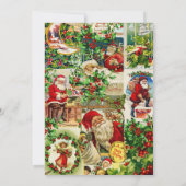 Feestelijke  Victoriaans Kerstfeest Scroll Kaart (Achterkant)