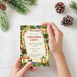 Feestelijke Victoriaans Kerstfeest Scroll Kaart