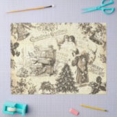 Feestelijke  Victoriaans Kerstman Beige Tissuepapier (Craft)