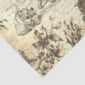 Feestelijke  Victoriaans Kerstman Beige Tissuepapier (Detail)