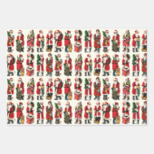 Feestelijke Victoriaans Kerstman Cutouts Inpakpapier Vel (Voorkant 3)