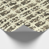 Feestelijke  Victoriaans Kerstman Patroon Cadeaupapier (Hoek)