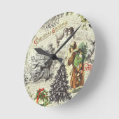 Feestelijke  Victoriaans Kerstman Ronde Klok (Hoek)