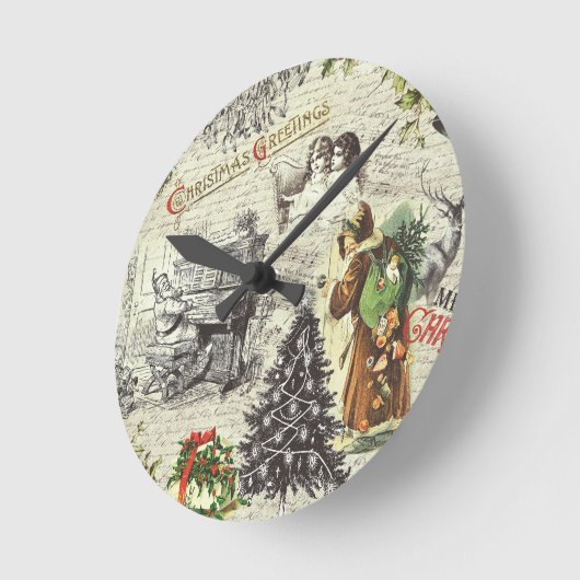 Feestelijke  Victoriaans Kerstman Ronde Klok (Hoek)