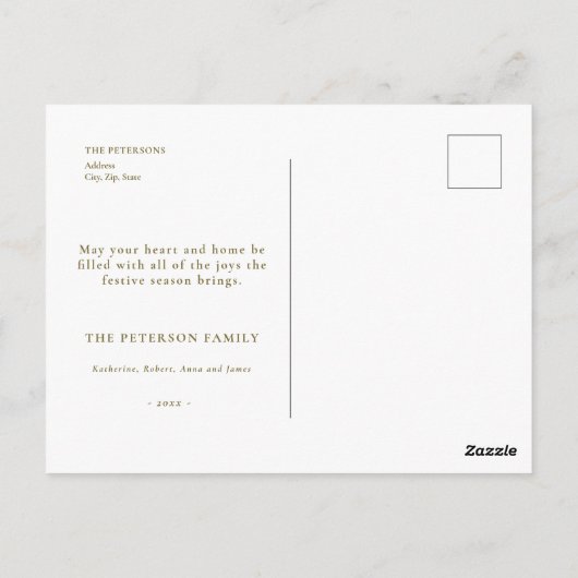 Feestelijke  Victoriaans Kerstmis Kerstman Bericht Briefkaart (Achterkant)