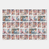 Feestelijke Victoriaans Kinderen Kerst Kaart Colla Inpakpapier Vel (Voorkant 3)