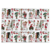 Feestelijke Victoriaans Kinderen w / Kerstmis Groe Groot Cadeauzakje (Achterkant)