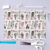 Feestelijke Victoriaans Kinderen w / Kerstmis Groe Tissuepapier (Craft)