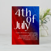 Feestelijke Vier Juli Uitnodiging met Folie (Staand Voorkant)