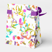 Feestelijke viering Kleurrijke Confetti Over Wit Bedankdoosjes (Achterkant)