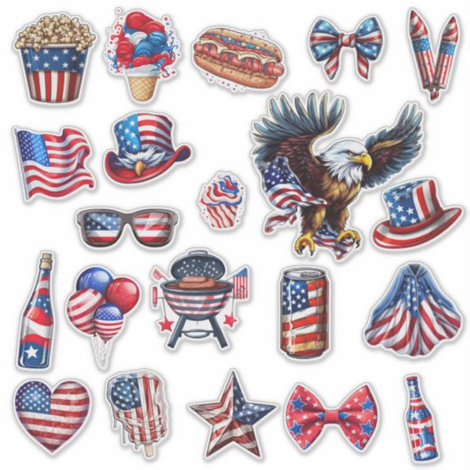 Feestelijke viering op 4 juli sticker (Voorkant)