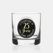 Feestelijke viering van 25e verjaardag whisky glas (Achterkant)
