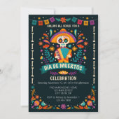 Feestelijke Viering van Dia De Muertos Kaart (Voorkant)