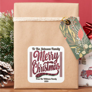 Feestelijke vierkante Sticker voor kerst