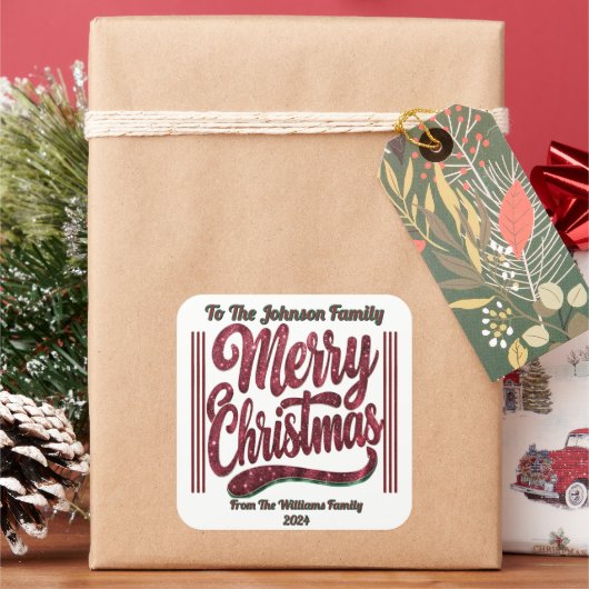Feestelijke vierkante Sticker voor kerst (Feestdagen)