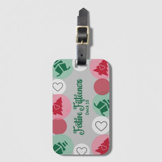 Feestelijke Vijftienersfeest Bagagelabel (Voorkant (verticaal))