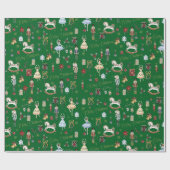 Feestelijke Vintage De Notenkraker Vrolijk Kerstfe Cadeaupapier (Vlak)