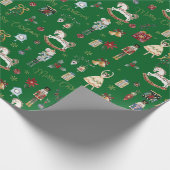 Feestelijke Vintage De Notenkraker Vrolijk Kerstfe Cadeaupapier (Hoek)