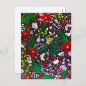 Feestelijke Vintage Kerst Botanisch Bos  Feestdagenkaart (Voorkant / Achterkant)