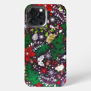 Feestelijke Vintage Kerst Botanische Bos iPhone 13 Pro Max Hoesje