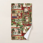Feestelijke Vintage Kerst Ephemera Collage-Red Bad Handdoek (Handdoek)