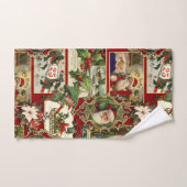 Feestelijke Vintage Kerst Ephemera Collage-Red Bad Handdoek (Handdoek)