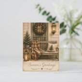 Feestelijke Vintage Kerst Kaart (Staand voorkant)