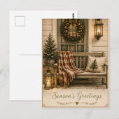 Feestelijke Vintage Kerst Kaart (Voorkant / Achterkant)