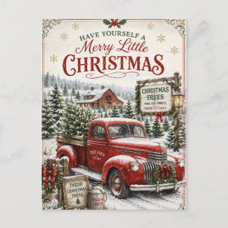 Feestelijke Vintage Kerst Kaart