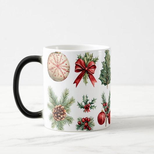 Feestelijke vintage kerst magische mok (Links)