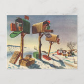 Feestelijke vintage kerst mailboxen feestdagenkaart (Voorkant)