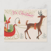 feestelijke vintage kerst rendieren feestdagenkaart (Voorkant)