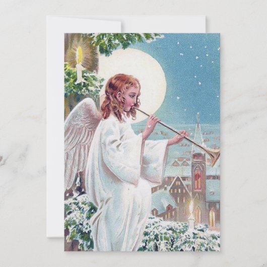 feestelijke vintage Kerstengel toevoegen sentiment Notitiekaartje (Voorkant)