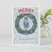 Feestelijke vintage kerstkaart (Staand voorkant)