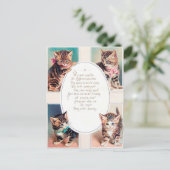 Feestelijke vintage kerstkatten gedicht briefkaart (Staand voorkant)