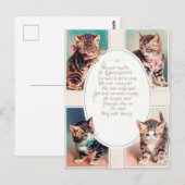 Feestelijke vintage kerstkatten gedicht briefkaart (Voorkant / Achterkant)