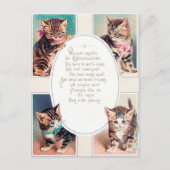 Feestelijke vintage kerstkatten gedicht briefkaart (Voorkant)