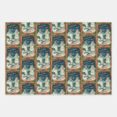 Feestelijke vintage kerstkinderen inpakpapier vel (Voorkant 2)