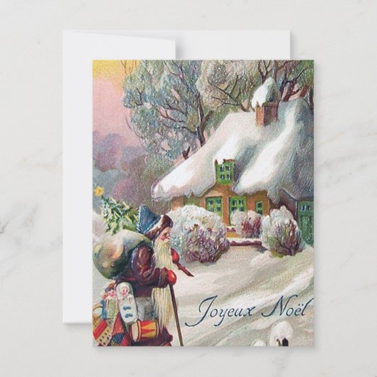 feestelijke vintage Kerstman Kerstvakantie Notitiekaartje (Voorkant)