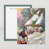 feestelijke vintage Kerstman Kerstvakantie Notitiekaartje (Voorkant / Achterkant)