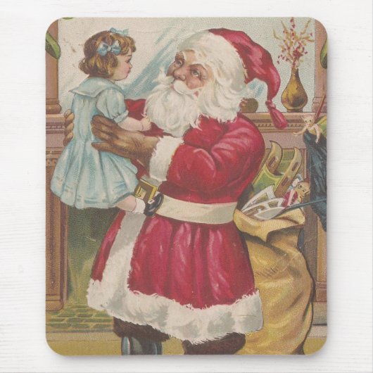 Feestelijke Vintage Kerstman  Muismat (Voorkant)