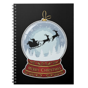 Feestelijke Vintage Kerstman Slede & Rendier Sneeu Notitieboek