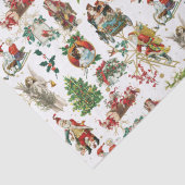 Feestelijke Vintage Retro Kerst Vakantie Tissuepapier (Detail)