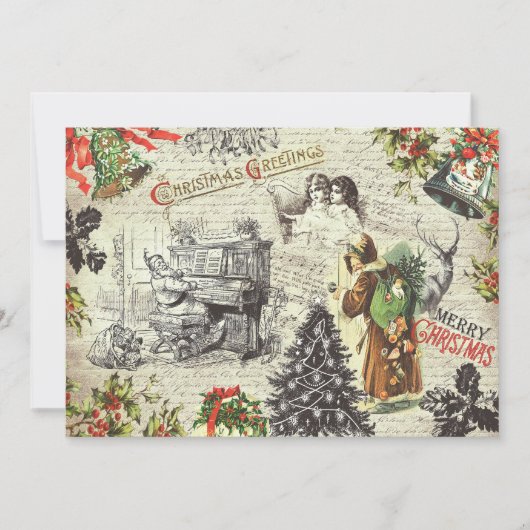Feestelijke Vintage Victoriaanse Kerstman  (Voorkant)