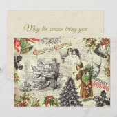 Feestelijke Vintage Victoriaanse Kerstman  (Voorkant / Achterkant)