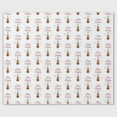 Feestelijke violen Musical Kerstmis Sneeuwvlokken Cadeaupapier (Vlak)