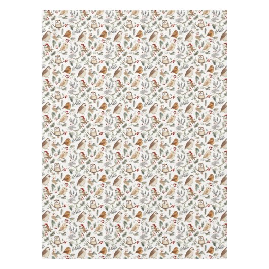 Feestelijke vogel en takje Woodland patroon Tafelkleed (Voorkant)