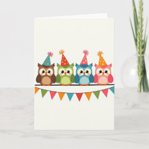 Feestelijke Vogels Hoed Kaart